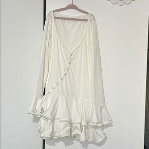 Elegant White Ruffle Dress